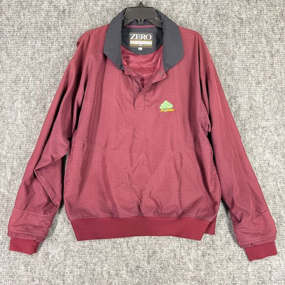 Zero Restriction Windbreaker Mens L Red Houndstooth Golf Performance Tech Golfer - Picture 1 of 7
